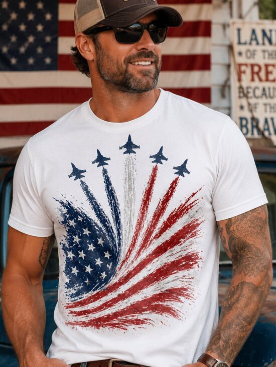 Other - USA 4th of July Jets NEW white short sleeve shirt